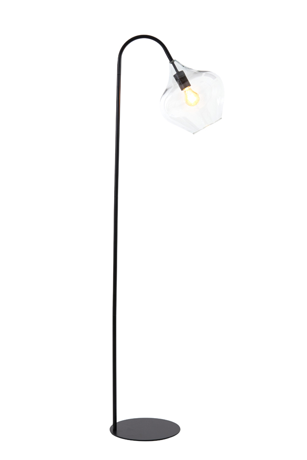 Lampadaire avec abat-jour en verre clair Light & Living Rakel – Image 10