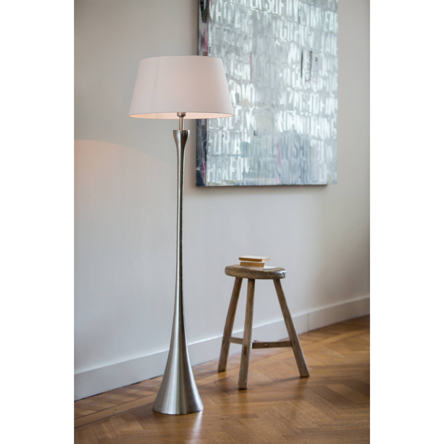 Abat-jour moderne rond blanc Light & Living Polycotton – Image 3