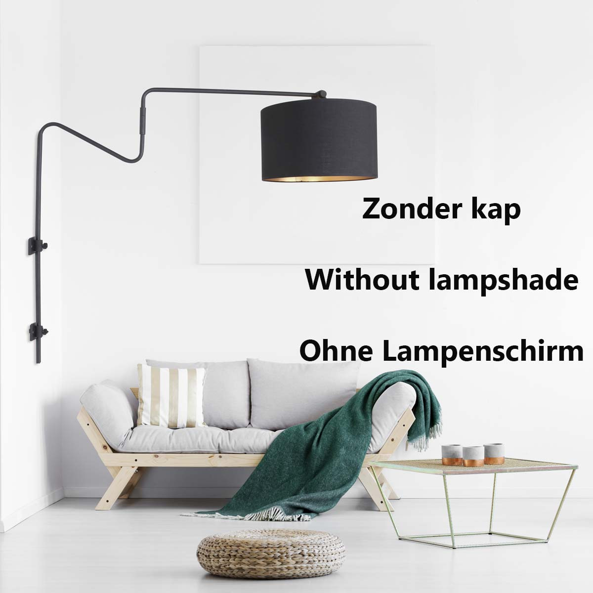Abat-jour contemporain blanc Anne Light & Home Linstrøm noir – Image 2
