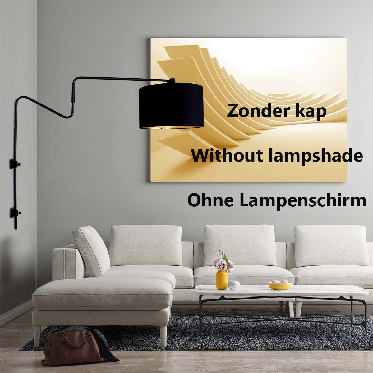 Abat-jour contemporain blanc Anne Light & Home Linstrøm noir – Image 3