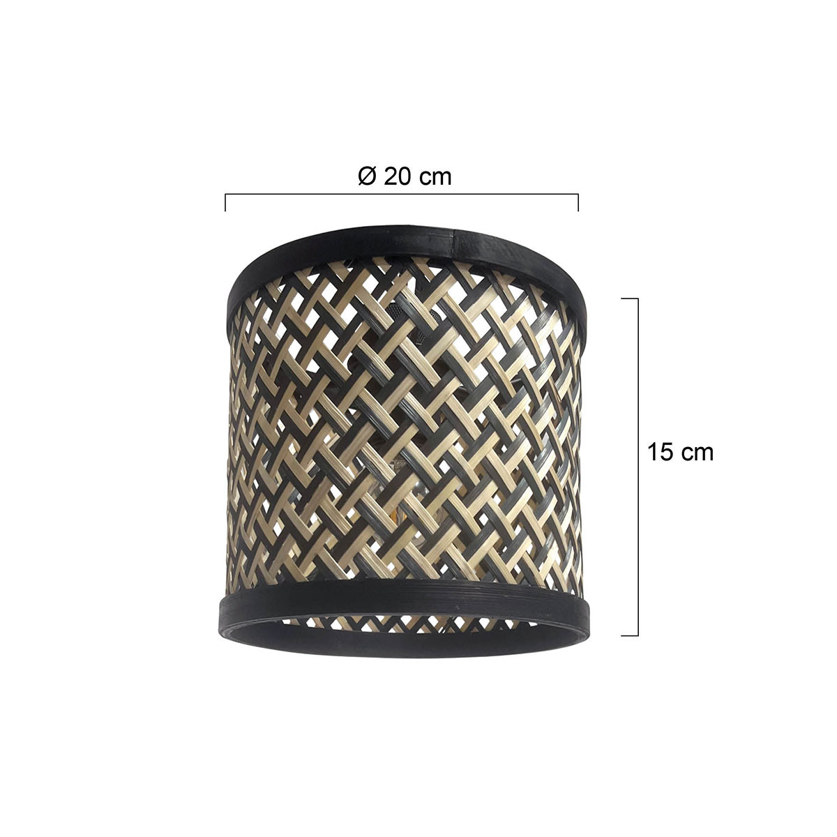 Abat-jour en bambou noir bohémien Steinhauer – Image 5