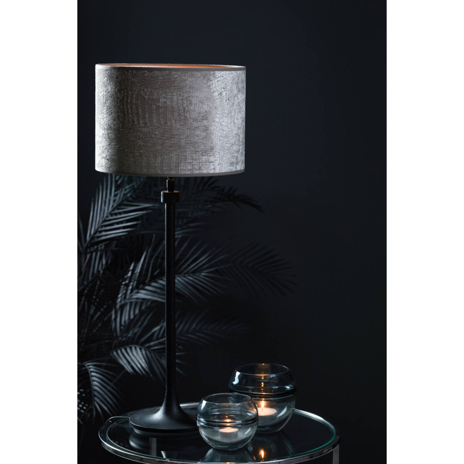 Abat-jour gris effet peau de crocodile Light & Living Chelsea – Image 3
