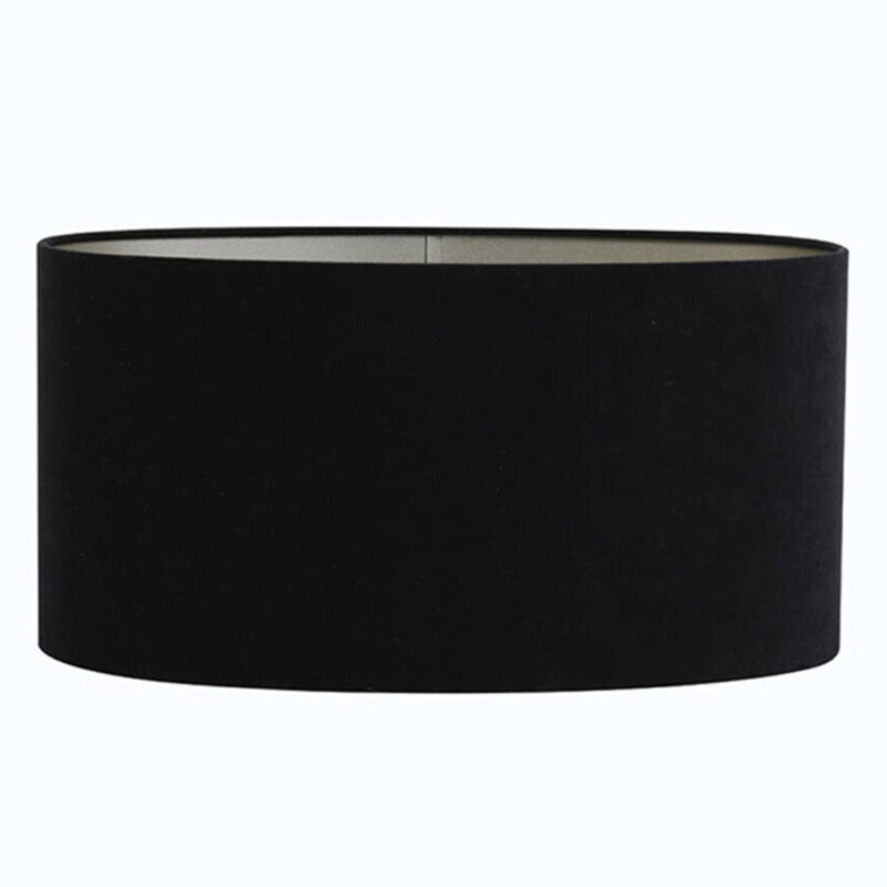Abat-jour moderne noir ovale Light & Living Velours - Lampesenligne.fr