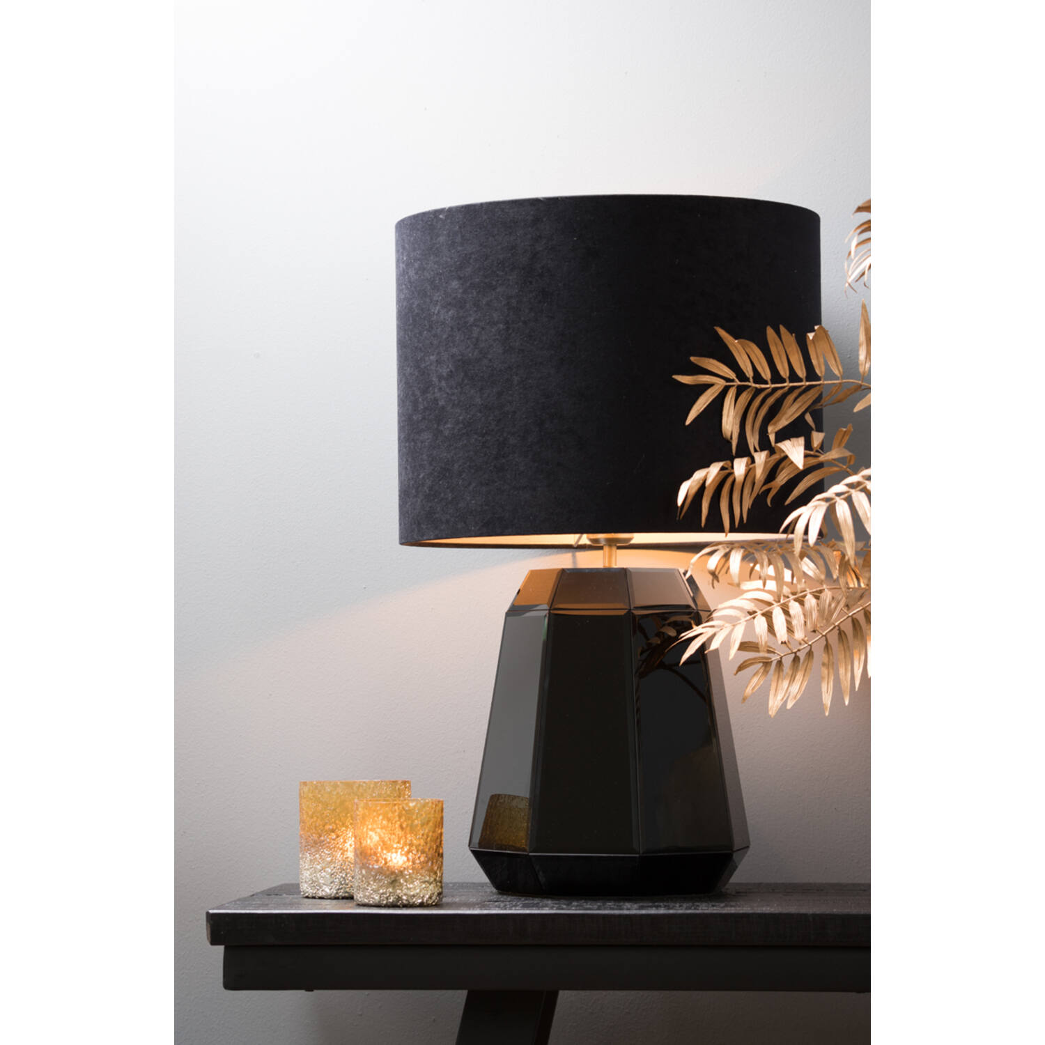 Abat-jour noir moderne Light & Living Velours – Image 4