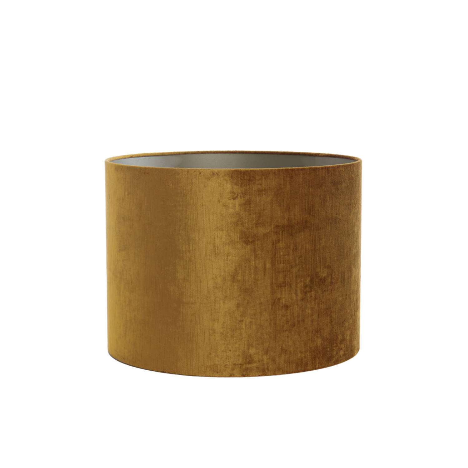 Abat-jour rétro rond jaune ocre avec intérieur argenté Light & Living Gemstone – Image 2