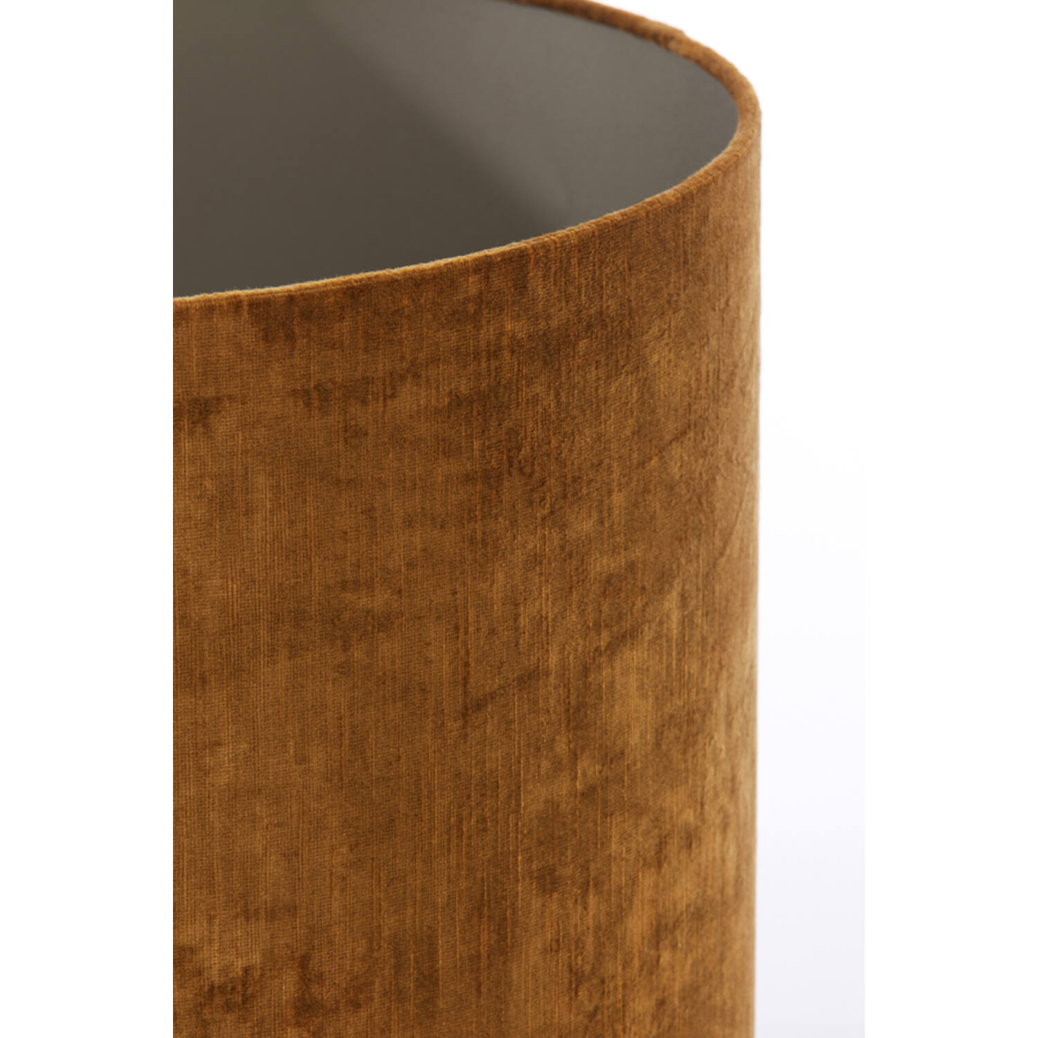 Abat-jour rétro rond jaune ocre avec intérieur argenté Light & Living Gemstone – Image 4