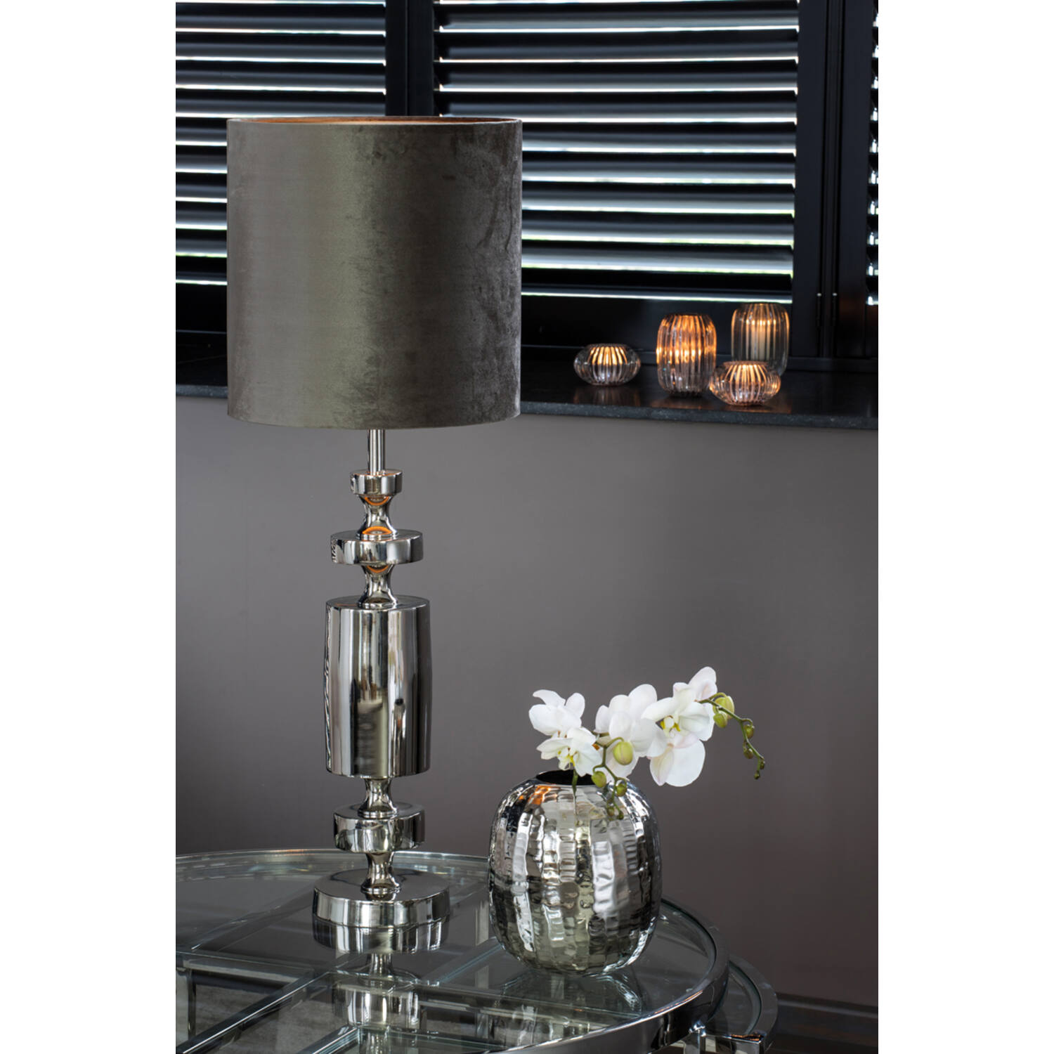 Abat-jour rétro rond argenté Light & Living Zinc – Image 3