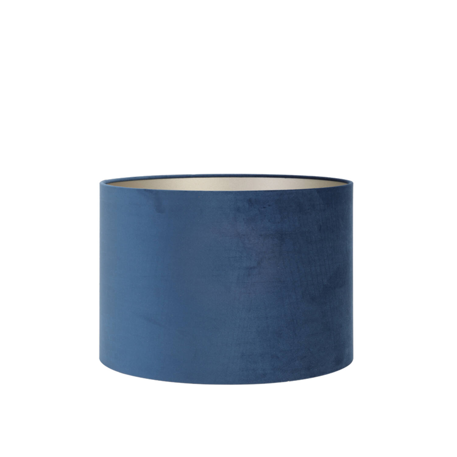 Abat-jour moderne rond bleu avec intérieur argenté Light & Living Velours – Image 2