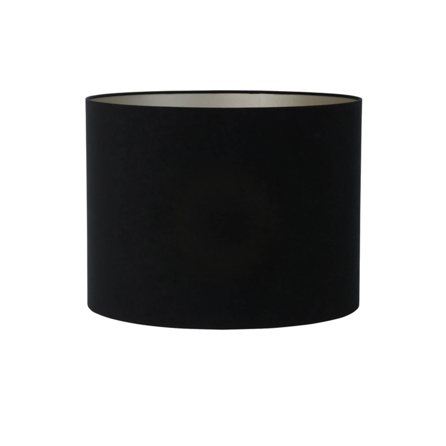 Abat-jour moderne rond noir avec intérieur argenté Light & Living Velours – Image 2