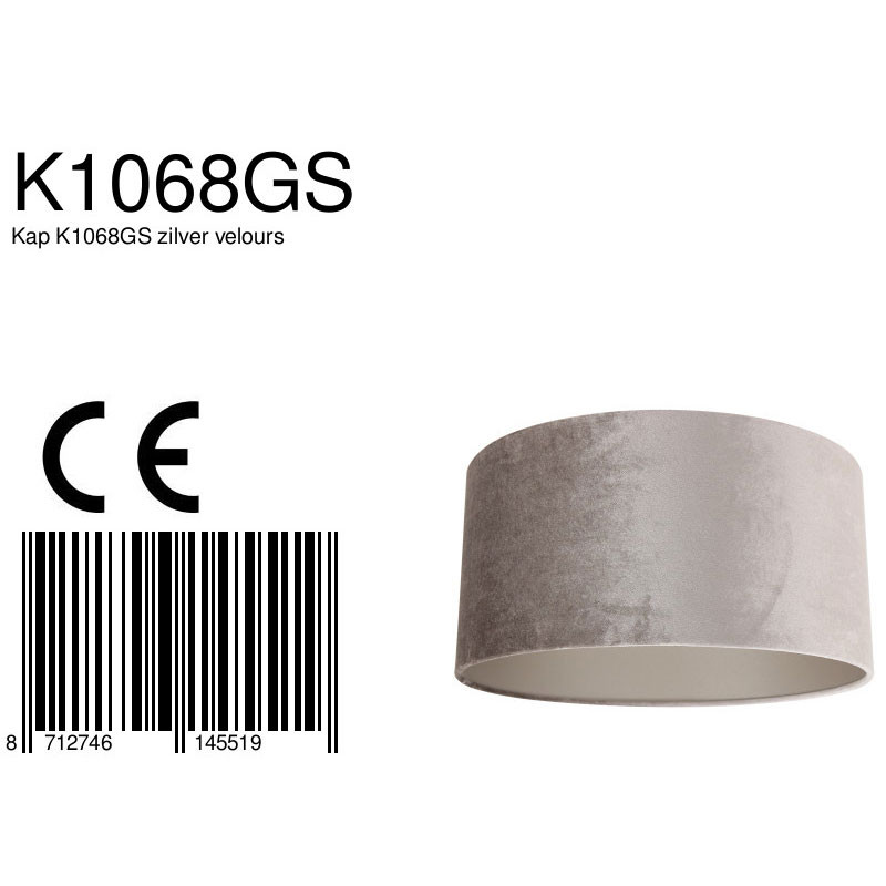 Abat-jour en velours argent moderne Steinhauer – Image 7