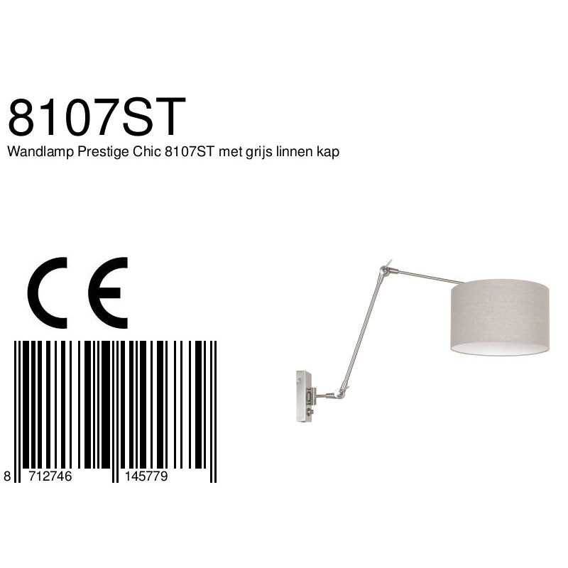 Applique abat-jour en tissu blanc Steinhauer Prestige chic or et noir – Image 7