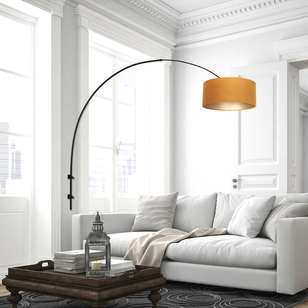 Applique avec abat-jour ocre Steinhauer Sparkled light or et noir – Image 3