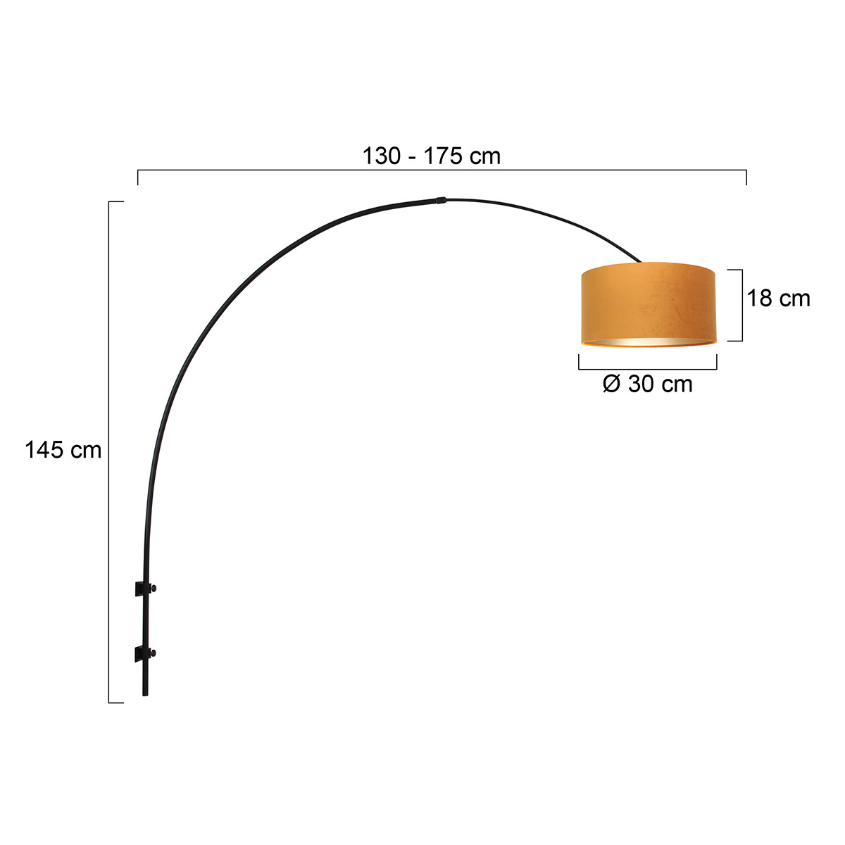 Applique avec abat-jour ocre Steinhauer Sparkled light or et noir – Image 7