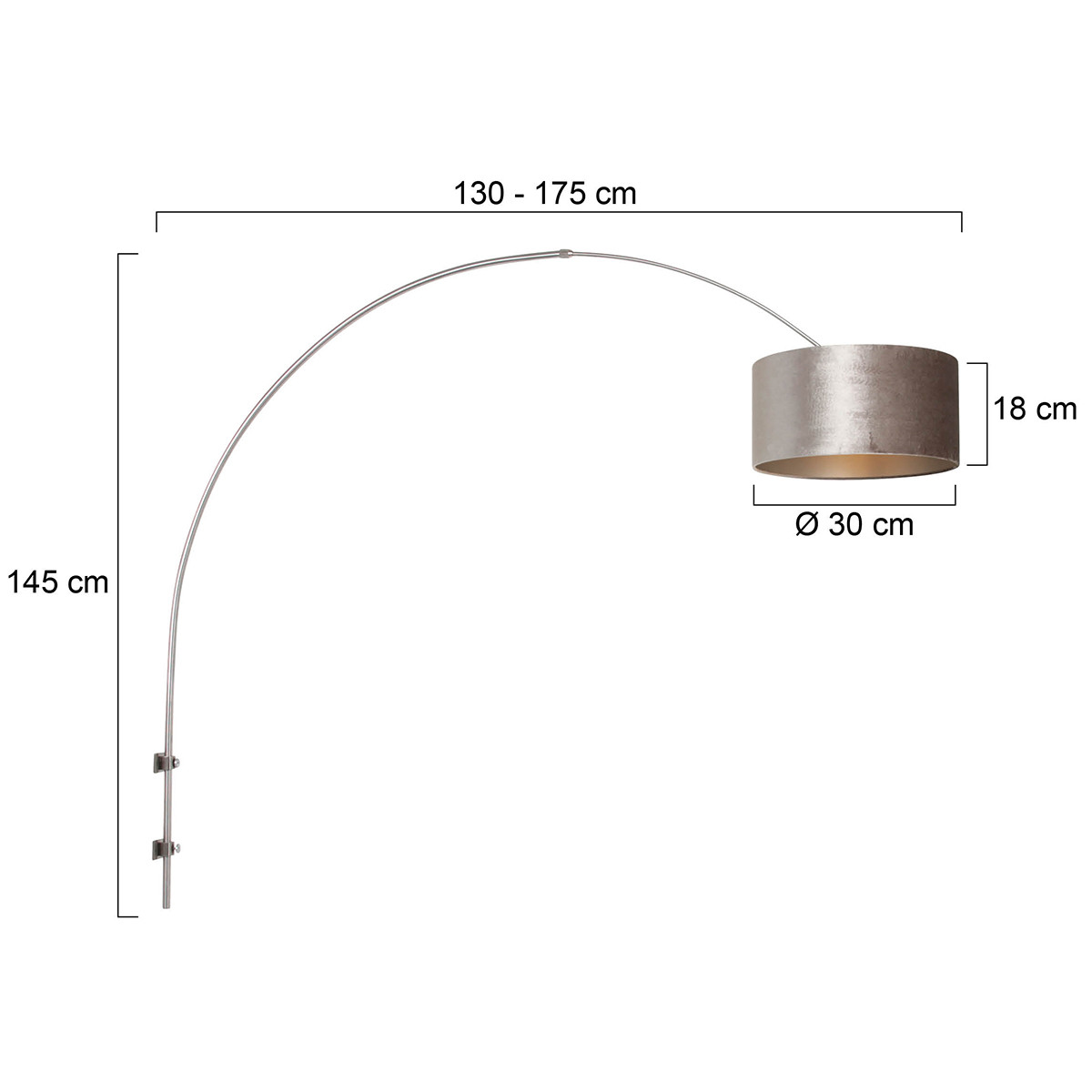 Applique avec abat-jour tendance Steinhauer Sparkled Light acier et argent – Image 6