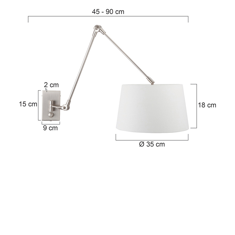 Applique extensible avec abat-jour Steinhauer Gramineus acier – Image 6