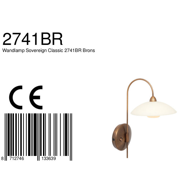 Applique murale classique en métal et verre bronze Steinhauer Sovereign classic – Image 7