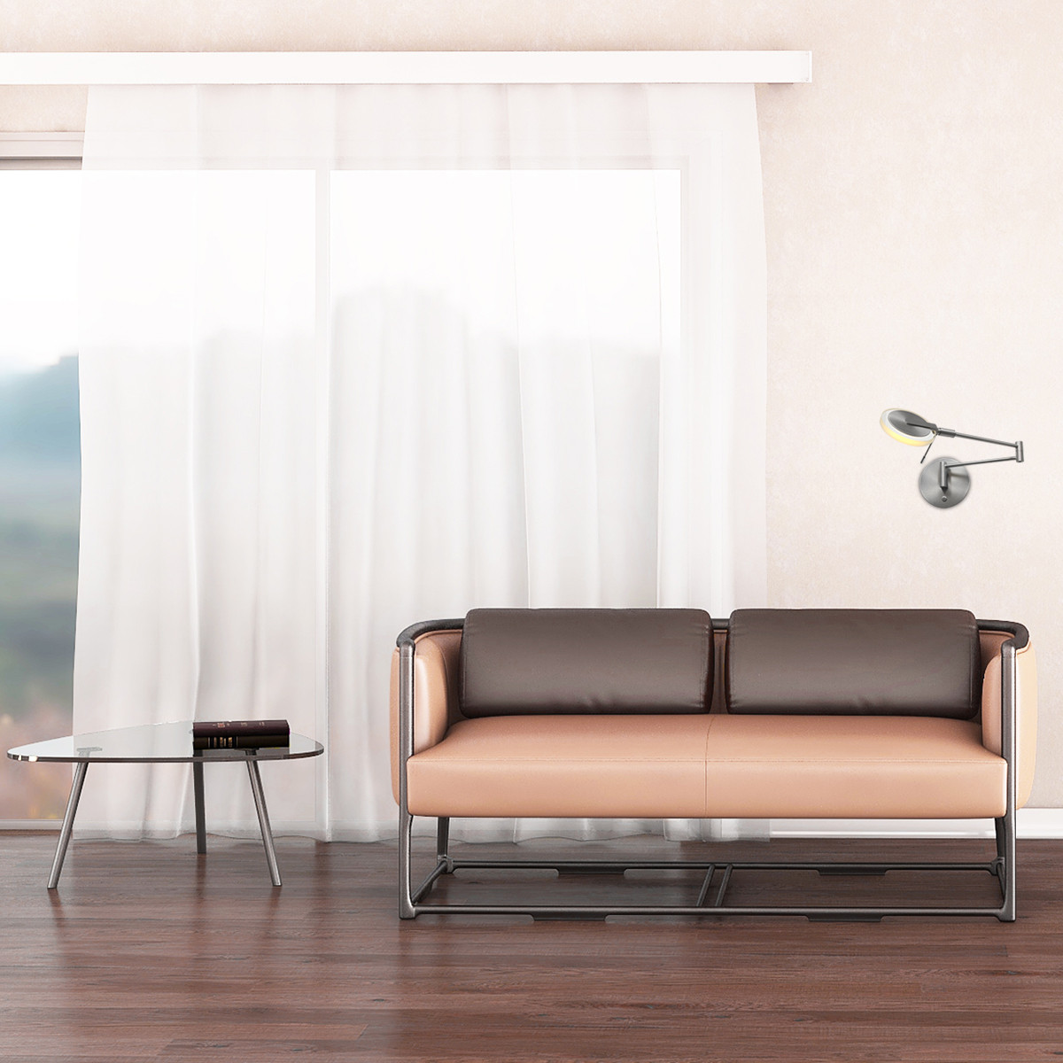 Applique murale acier avec LED inclinable en verre Steinhauer Turound – Image 3