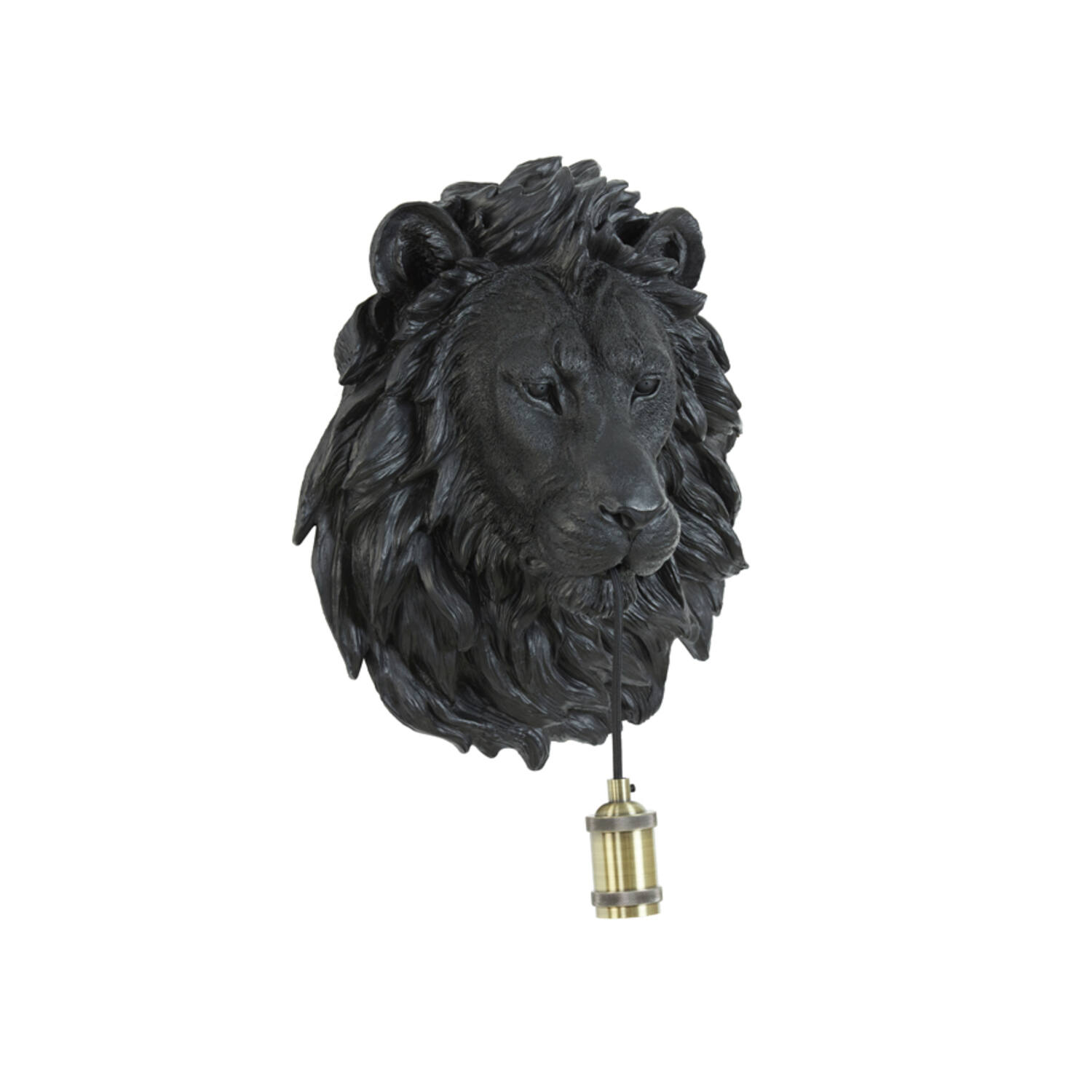 Applique murale africaine noire en forme de tête de lion Light & Living Lion – Image 2