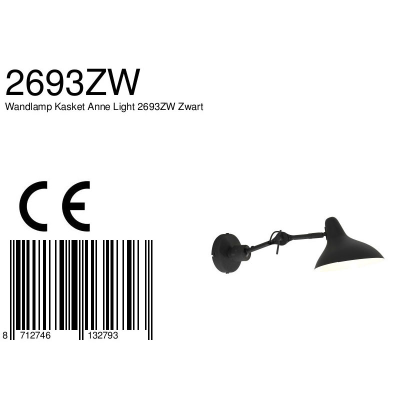 Applique murale ajustable style rétro Kasket Anne Lighting noir – Image 7