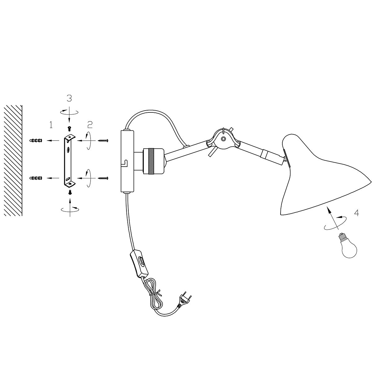 Applique murale ajustable style rétro Kasket Anne Lighting noir – Image 8