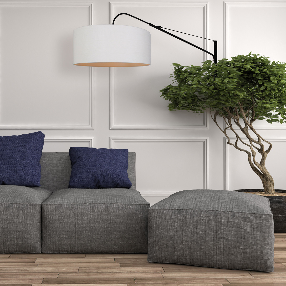 Applique murale extensible avec abat-jour crème Steinhauer Gramineus – Image 3