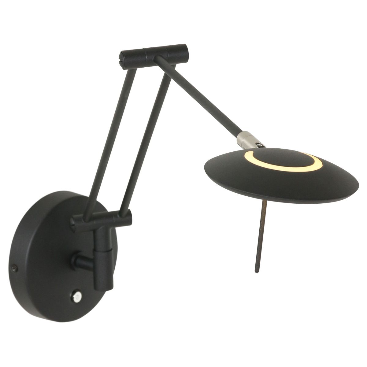 Applique murale moderne en métal et plastique noir Steinhauer Zodiac LED – Image 9