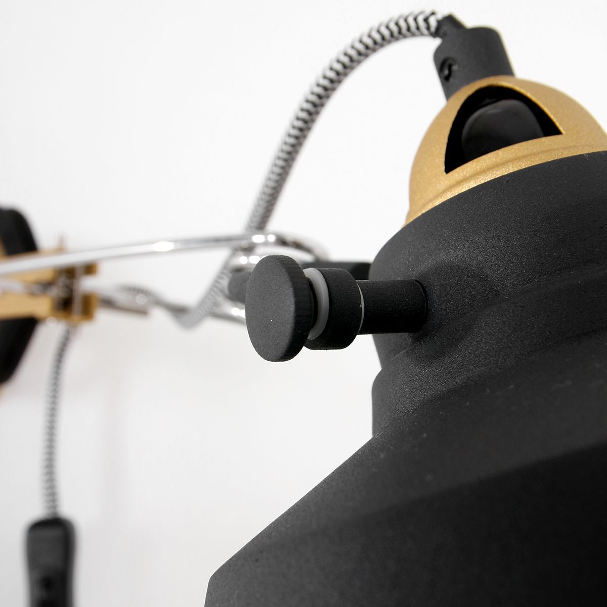 Applique murale industrielle noire en métal Mexlite Nove – Image 9