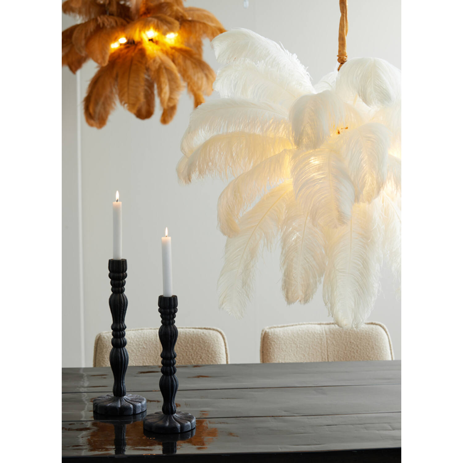 Applique murale noire rustique en forme de fleur en métal Light & Living Feather – Image 3