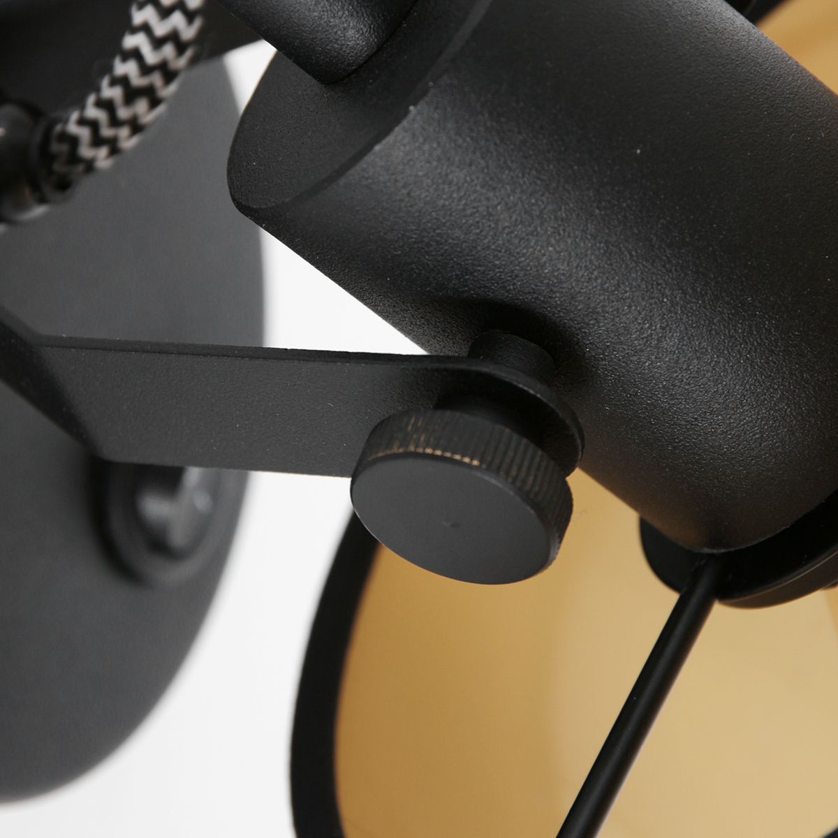 Spot noir réglable avec abat-jour en tissu Mexlite Ornoir – Image 11