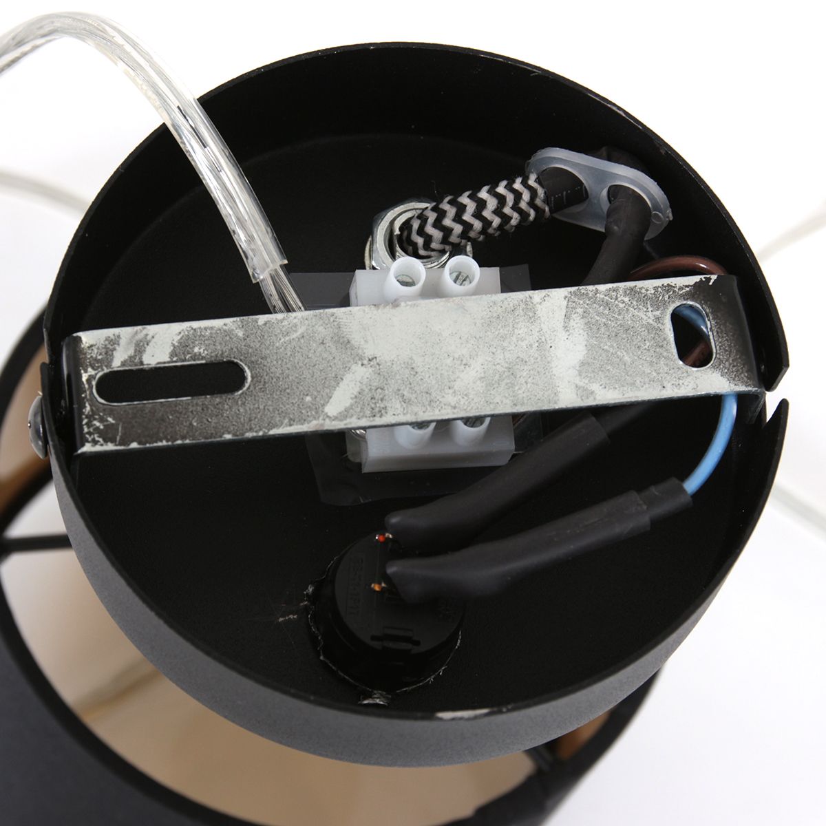 Spot noir réglable avec abat-jour en tissu Mexlite Ornoir – Image 14