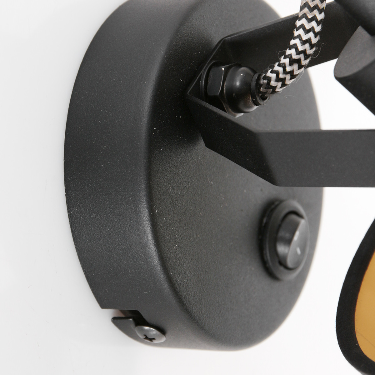 Spot noir réglable avec abat-jour en tissu Mexlite Ornoir – Image 4