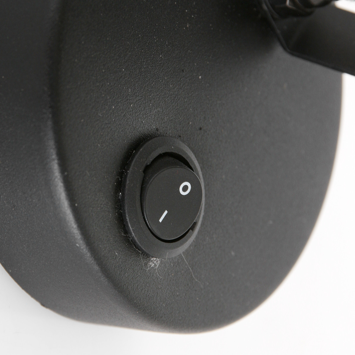 Spot noir réglable avec abat-jour en tissu Mexlite Ornoir – Image 5