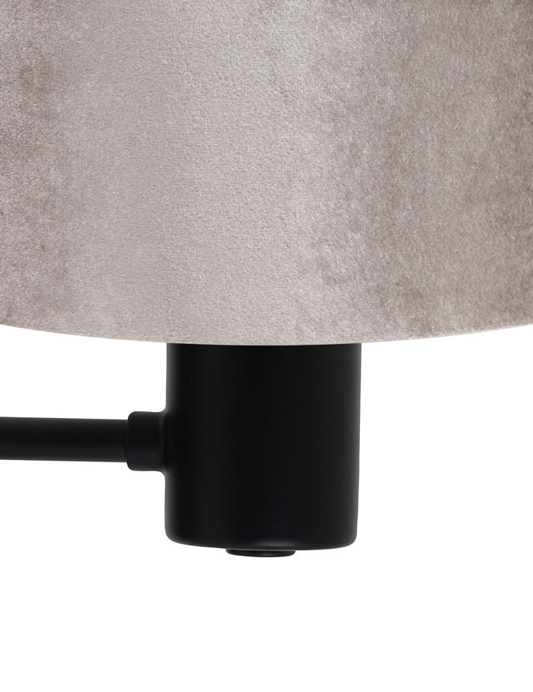 Applique noire avec abat-jour argenté Light & Living Montana – Image 2