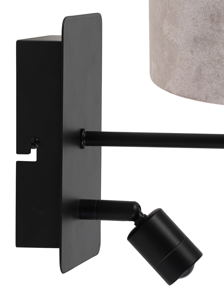 Applique noire avec abat-jour argenté Light & Living Montana – Image 4