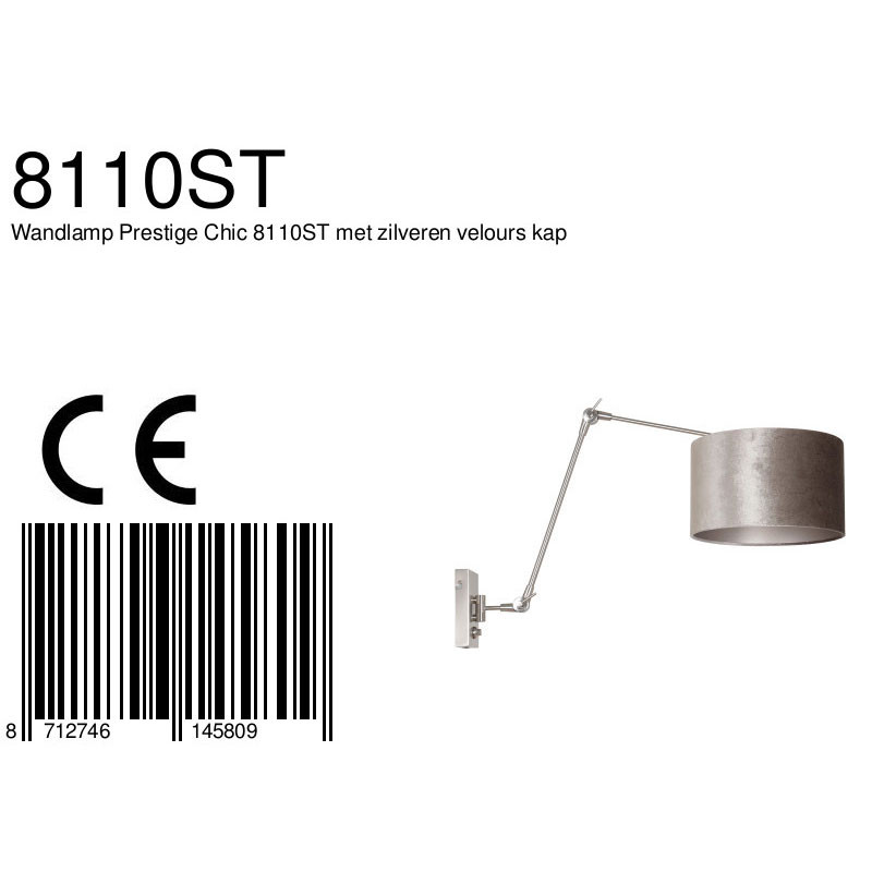 Applique orientable à abat-jour métallique Steinhauer Prestige chic acier et argent – Image 7