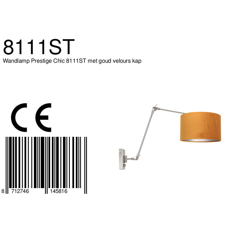 Applique orientable avec abat-jour velours rouille Steinhauer Prestige chic opaque et noir – Image 8