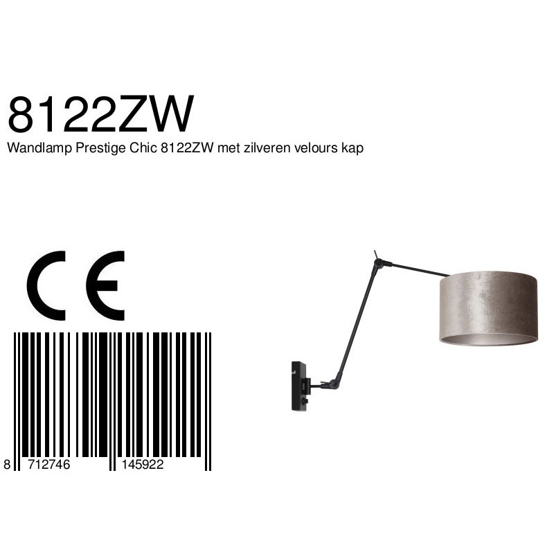 Applique orientable élégante Steinhauer Prestige Chic noir et argent – Image 7