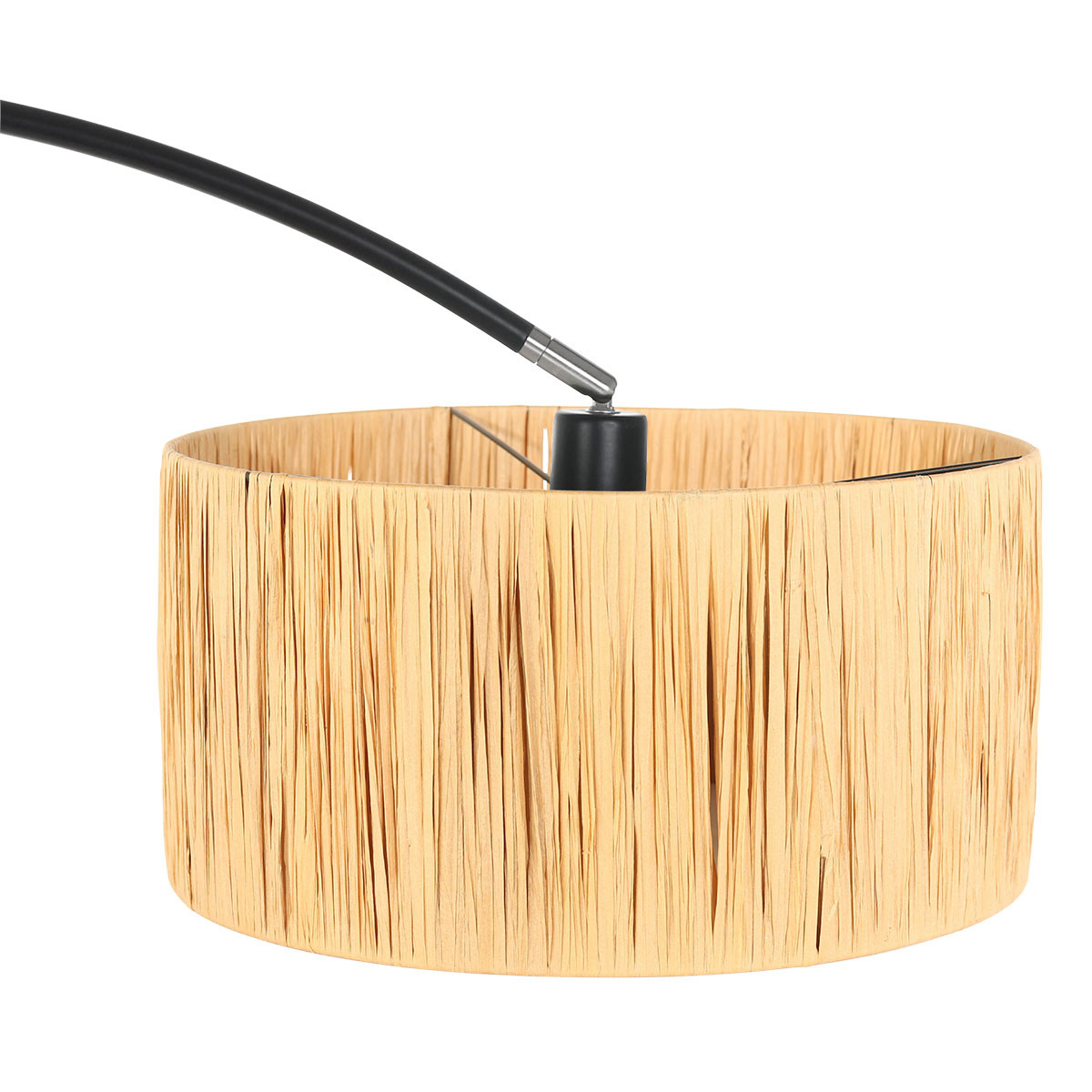 Lampadaire arc noir avec abat-jour naturel Mexlite Solva – Image 11