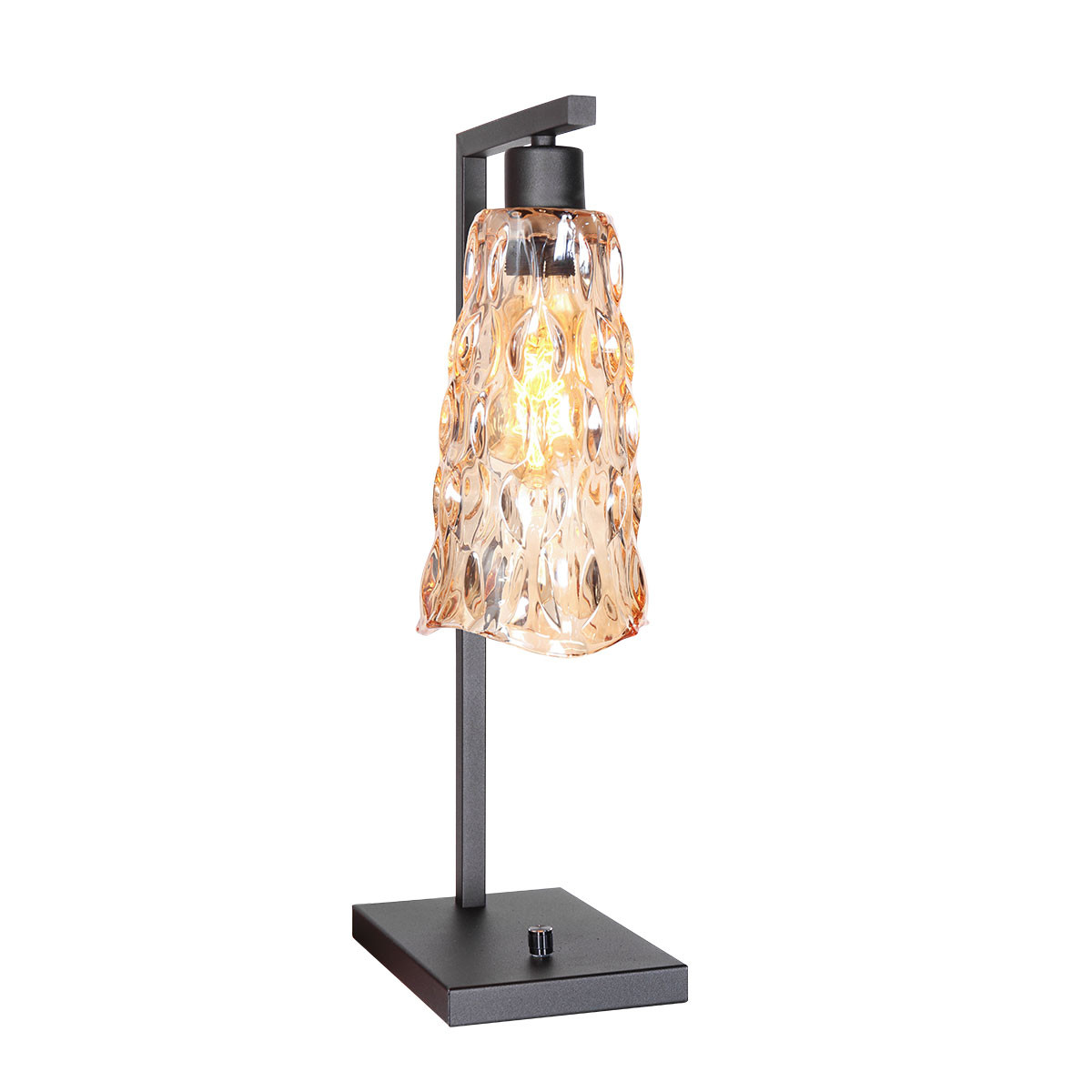 Chic Lampe de Table en Verre Ambre Steinhauer Vidrio noir – Image 2
