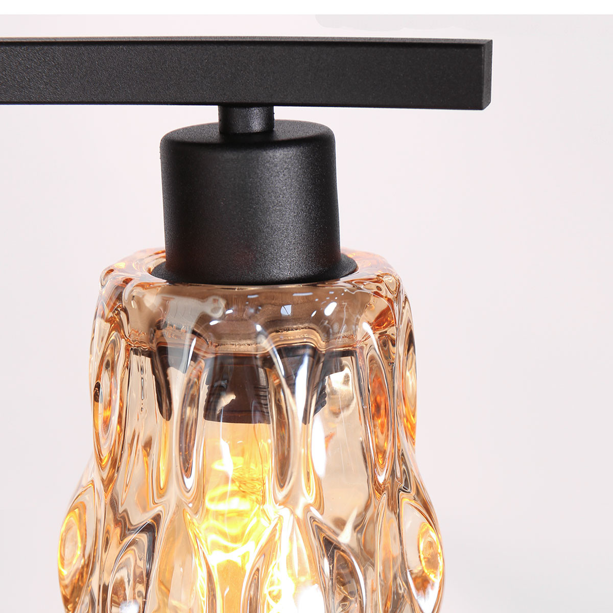 Chic Lampe de Table en Verre Ambre Steinhauer Vidrio noir – Image 3