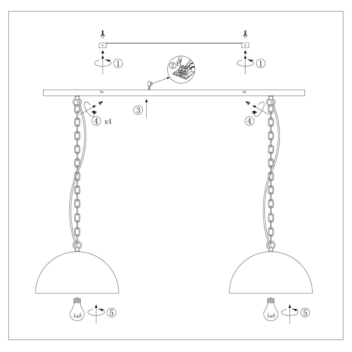 Double suspension demi-sphère Steinhauer Semicirkel noir et dorée – Image 10