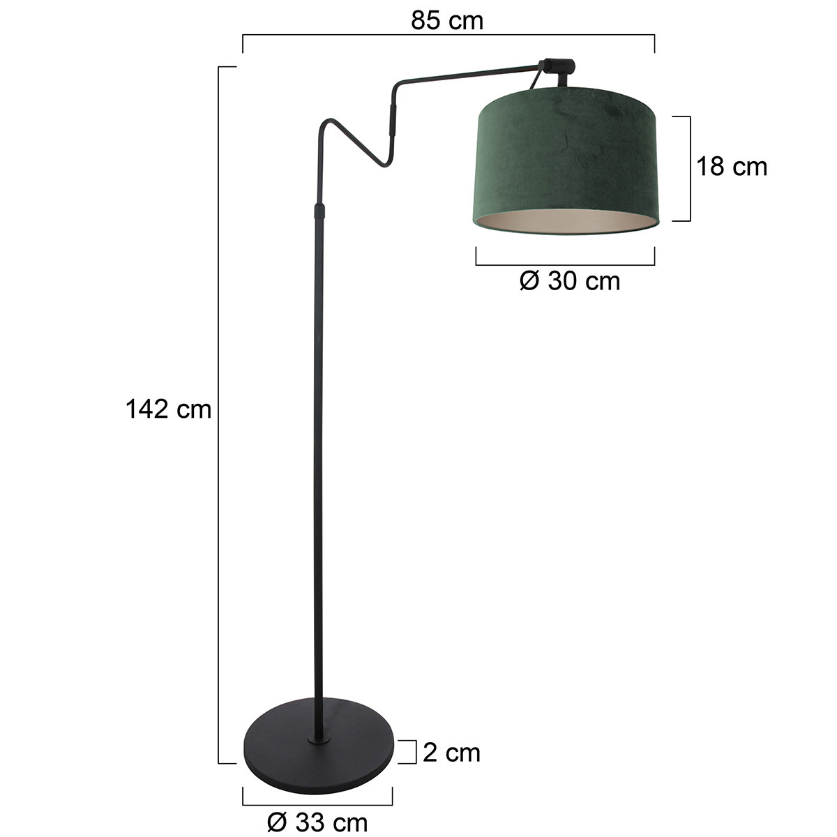 Grand lampadaire style industriel Steinhauer Linstrøm vert et noir – Image 6