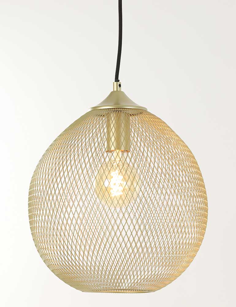 Grand suspension effet grillage Light & Living Moroc doré – Image 7