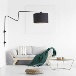 grande-applique-avec-abat-jour-noir-et-dore-anne-lighting-linstrøm-2131zw