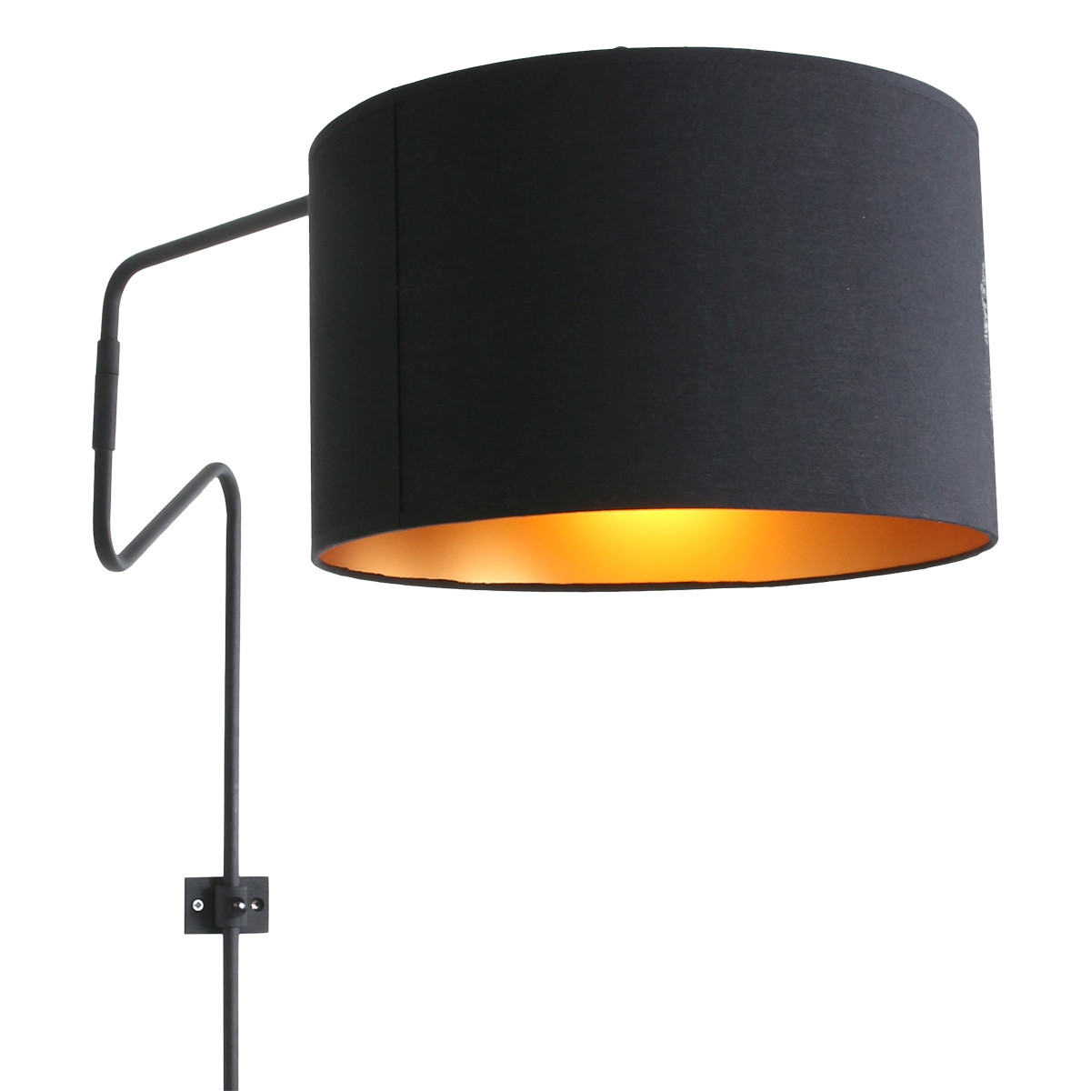 Grande applique avec abat-jour noir et doré Anne Lighting Linstrøm – Image 4