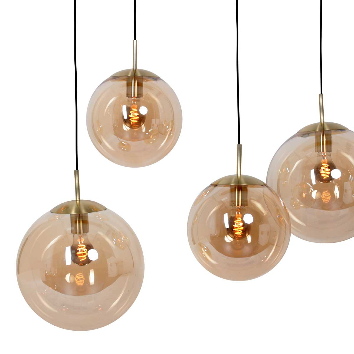 Suspension classique en verre couleur ambre Steinhauer Bollique – Image 5