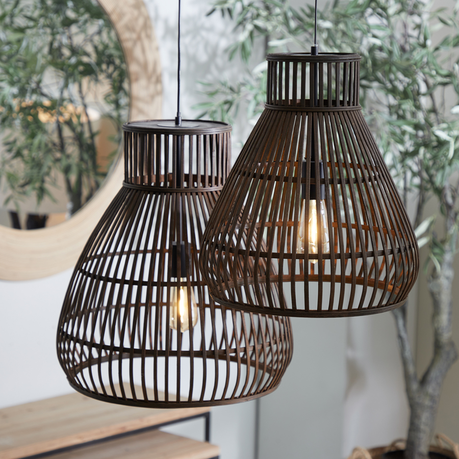 Suspension rustique noire en bois Light & Living Timaka – Image 10