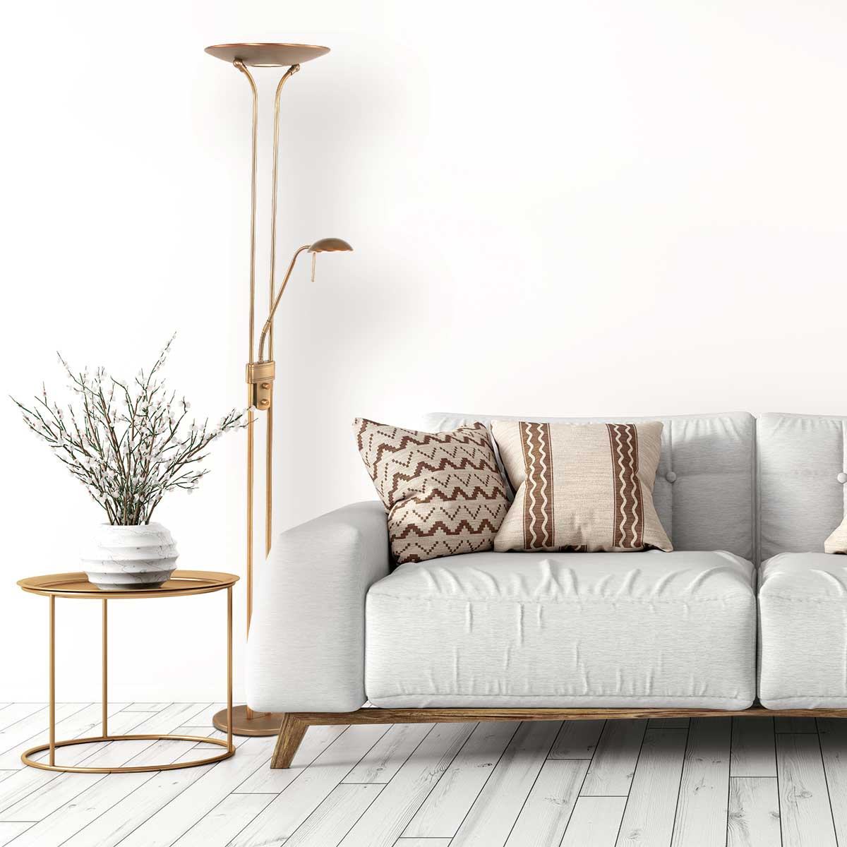 Lampadaire classique bronze bras de lecture réglable Mexlite Biron – Image 4