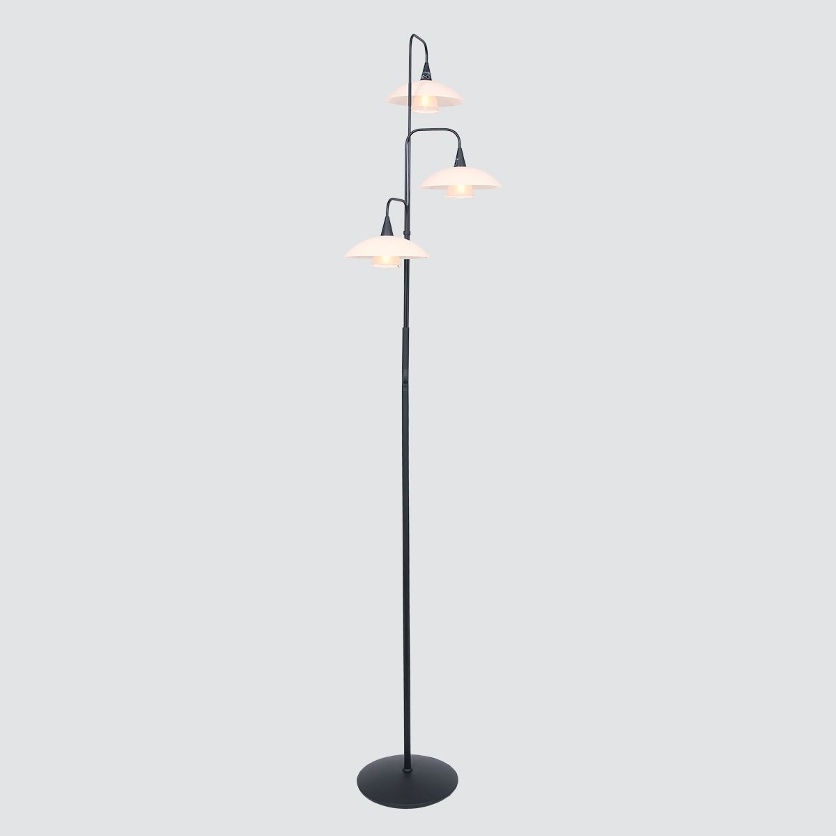 Lampadaire à trois spots en soucoupe Tallerken Steinhauer noir et blanc – Image 13