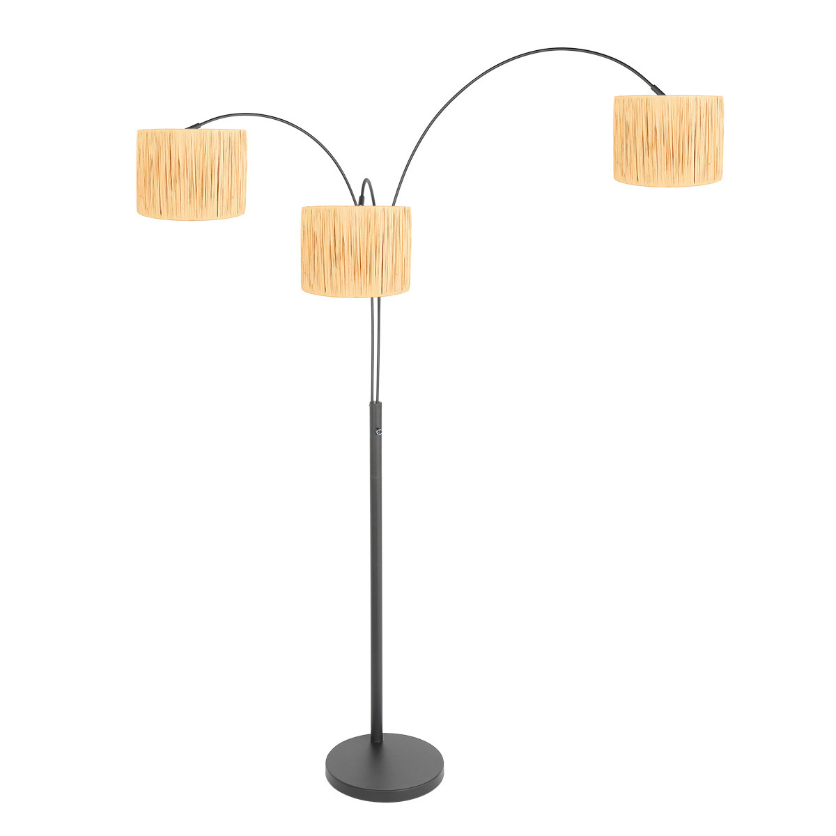 Lampadaire arc noir avec abat-jours en bois Steinhauer Sparkled light – Image 13